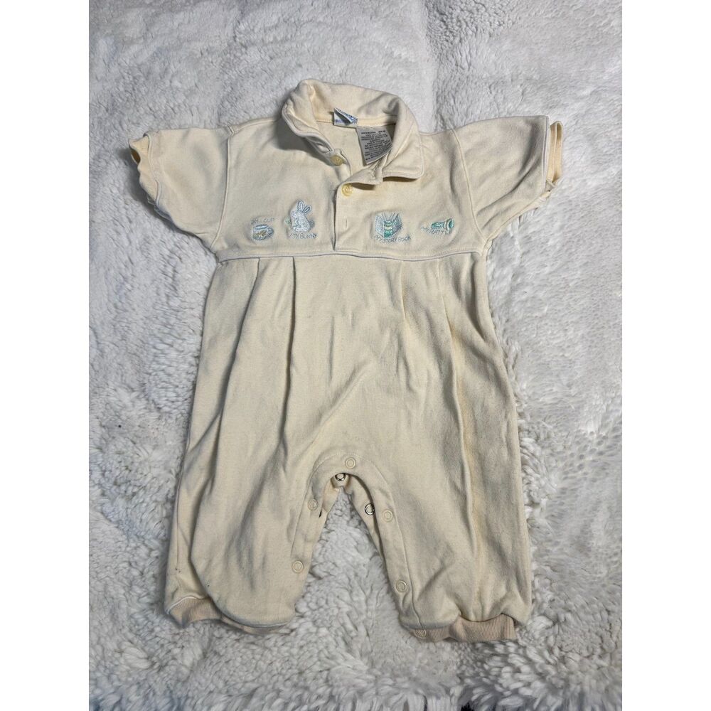Vintage McDonald’s McBaby Romper 6/9M Cream Embroidered Baby One Piece